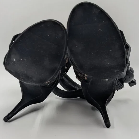 DIBA Black Velvet Strappy Gladiator Stiletto Sandals, Size 7.5M - NEVER WORN - Picture 7 of 7